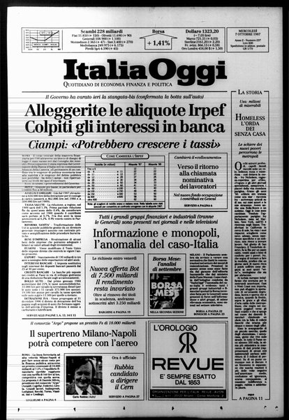 Italia oggi : quotidiano di economia finanza e politica